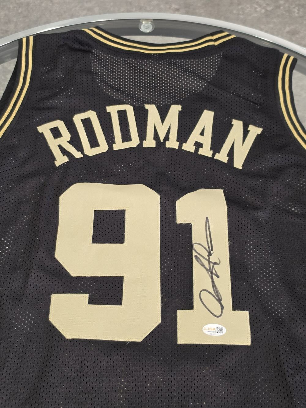 Dennis Rodman Autographed/Signed Jersey Jsa Black Custom Jersey